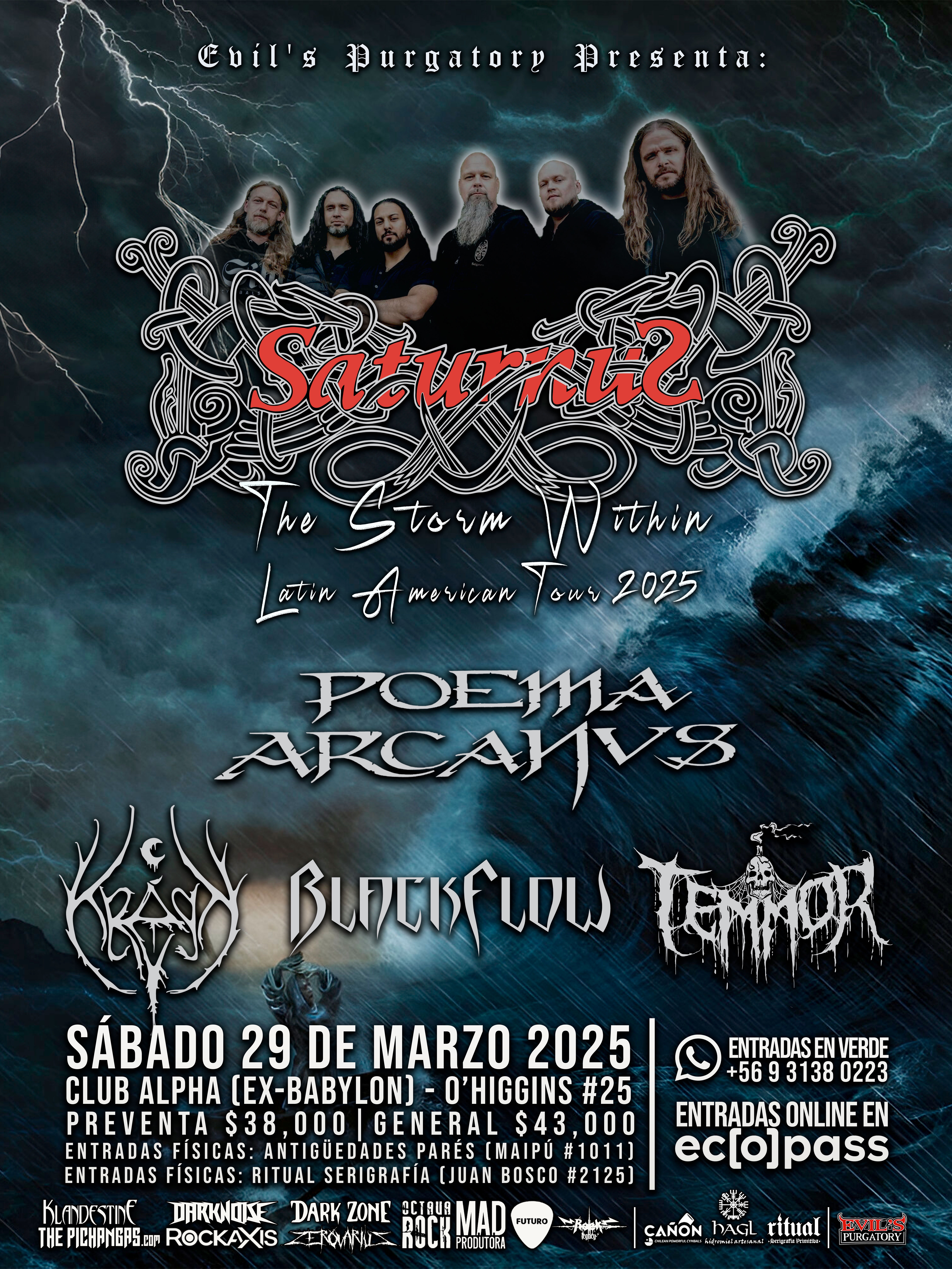 Saturnus confirma su debut en Chile con tres presentaciones